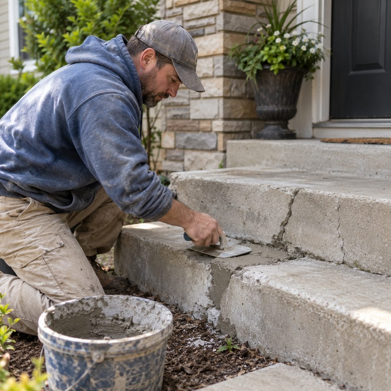Concrete Contractor checking surface level on a Union City - OK driveway replacement project, Concrete Contractor checking slab levels at a Lexington - OK residential driveway project, Concrete Contractor in Crescent - OK reviewing driveway forms before a residential slab pour begins